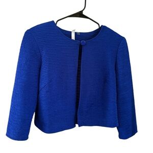 NY Collection Women's Royal Blue Textured Blouse